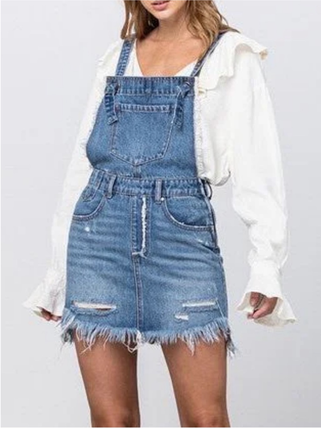 Insane Gene Gallagher Overall Skirt Size Large Frayed Skirtall High Rise Mini